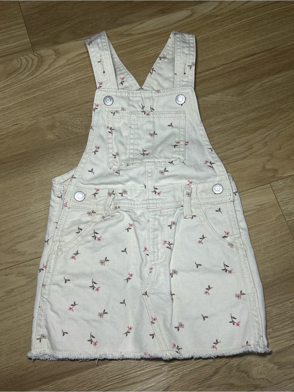 Old Navy Cream Floral Girls' Overall Skirt